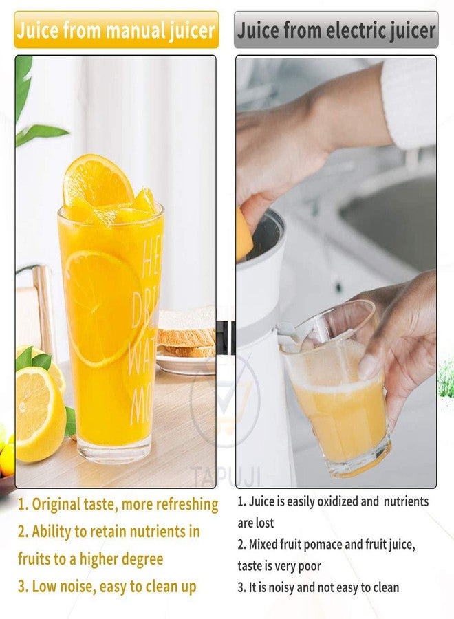 TAPUJI Manual Fruit Juicer Lemon Squeezer, Aluminium Alloy Hand Squeezer, Easy Use Heavy Duty Lemon Citrus Juicer Manual Fruit Press Squeezer Extractor Tool (Silver) - Image 5